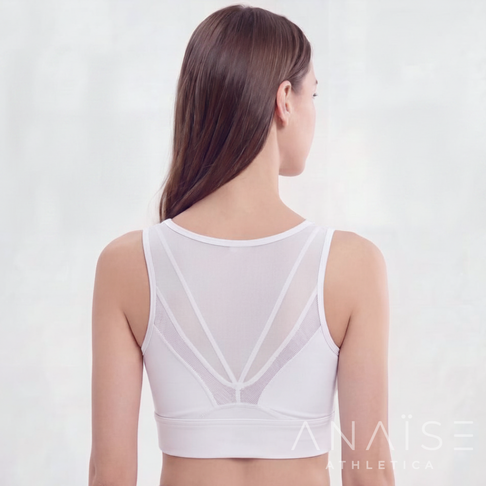 ANAISE - Sport Bra Mesh-Back Scoop White