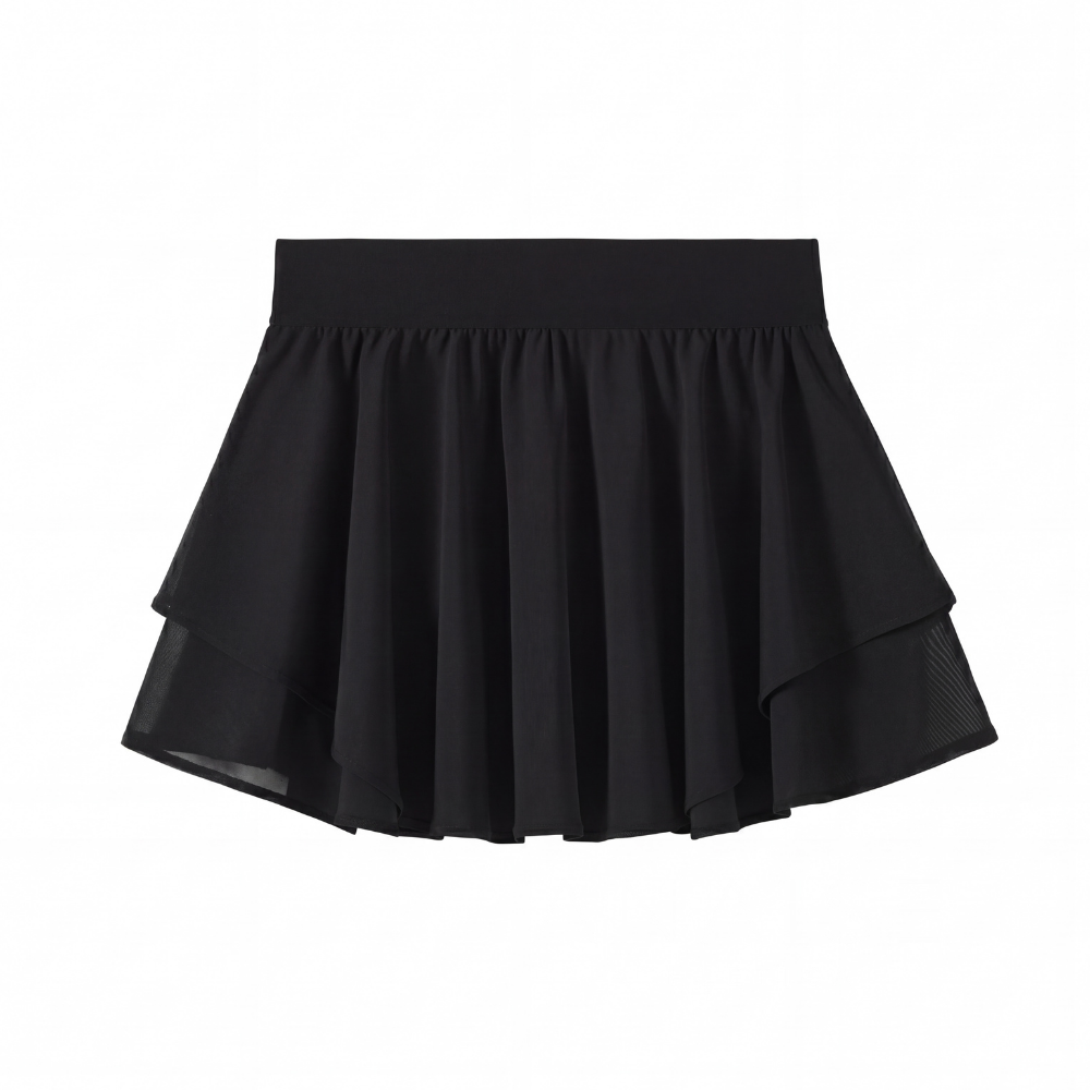 ANAISE - Skirt Layered Mesh Black - Rok Padel Tennis Skort